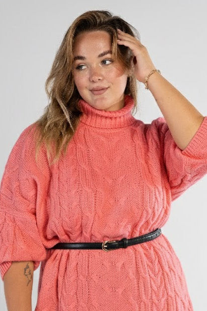 Heirloom Weave Jumper in “Coral”