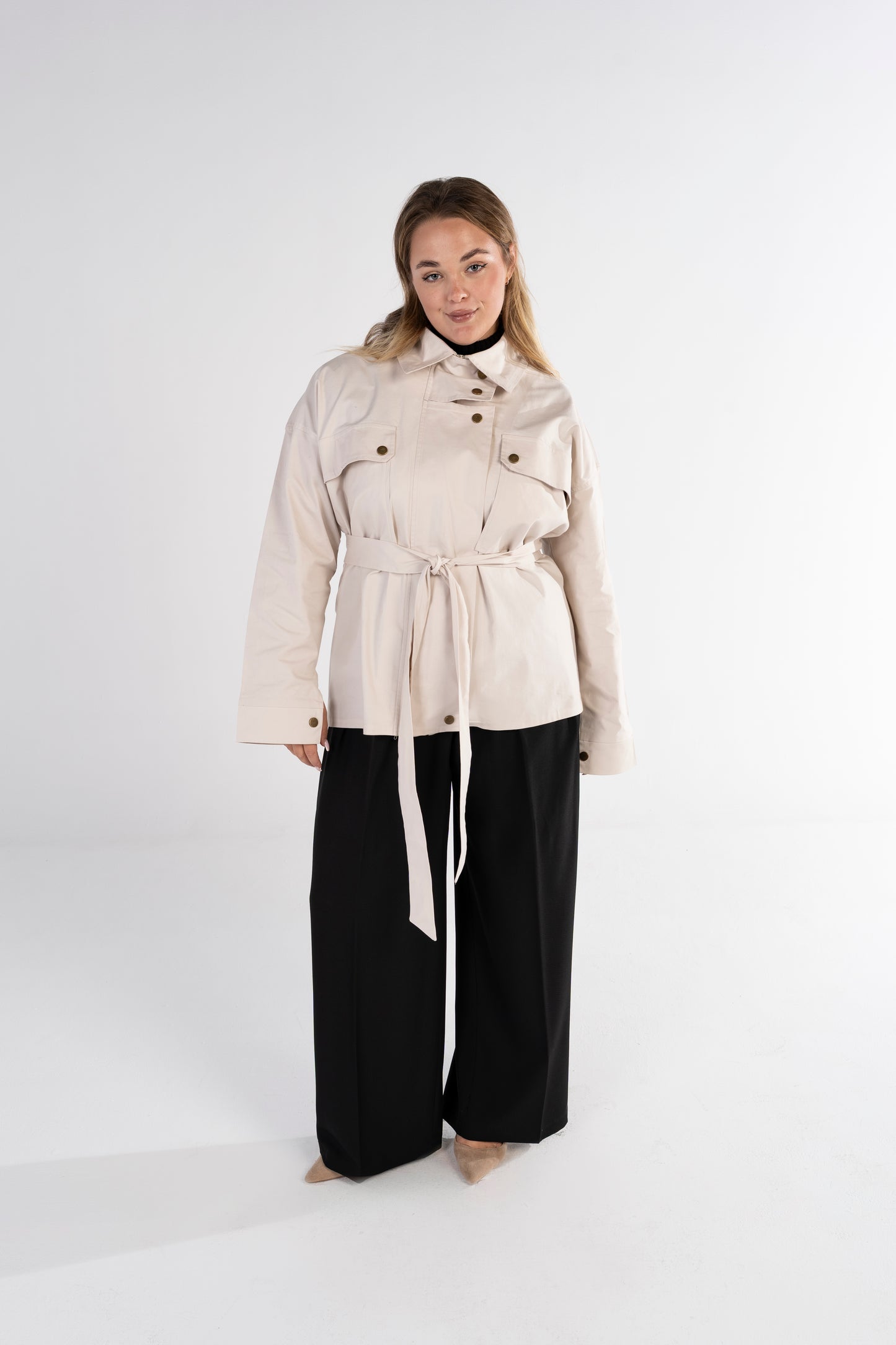 The Ecru Belted Trench Jacket