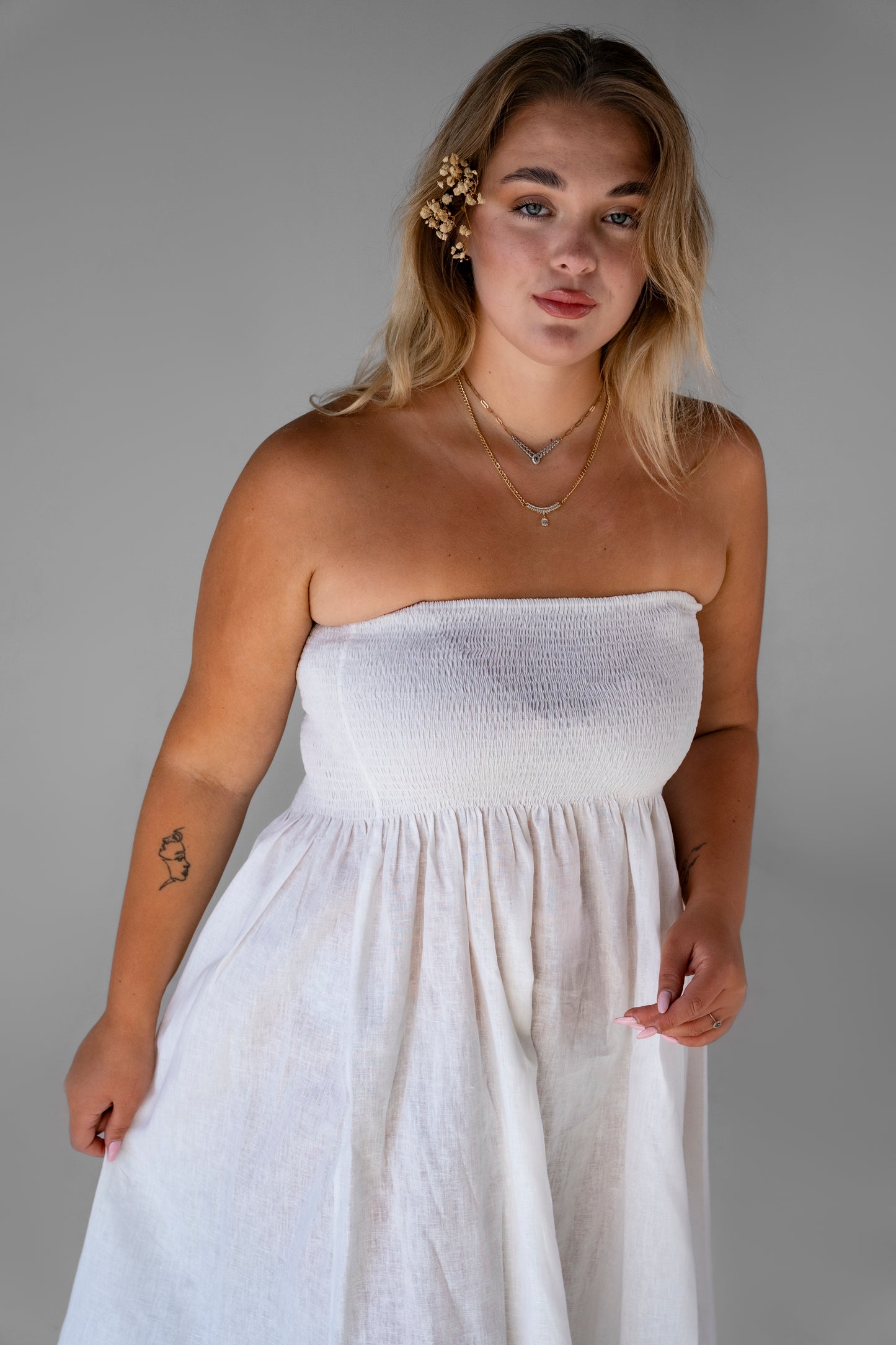Paloma Smock Linen Dress