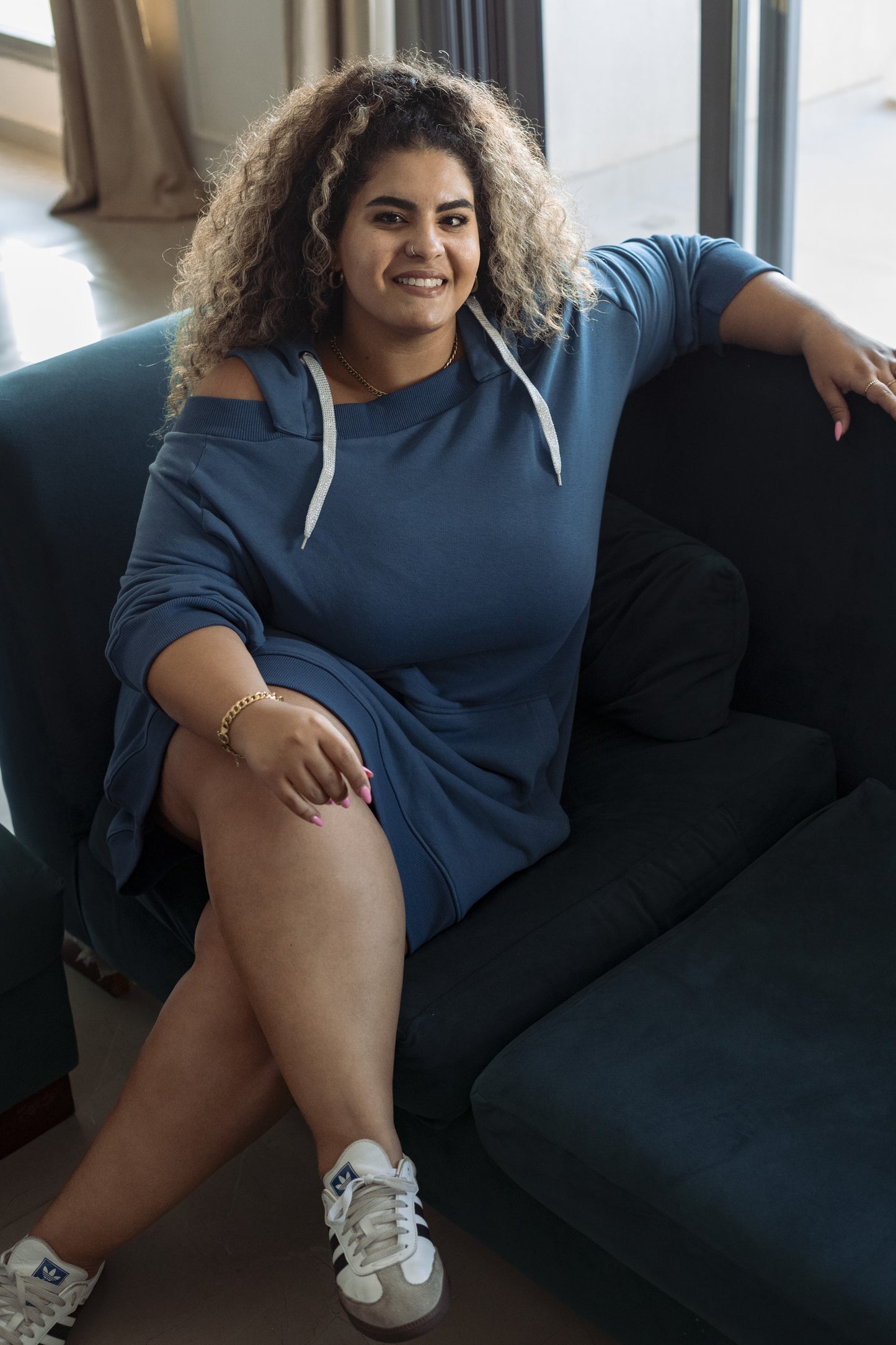 TRANQUILITY AZUR HOODIE DRESS