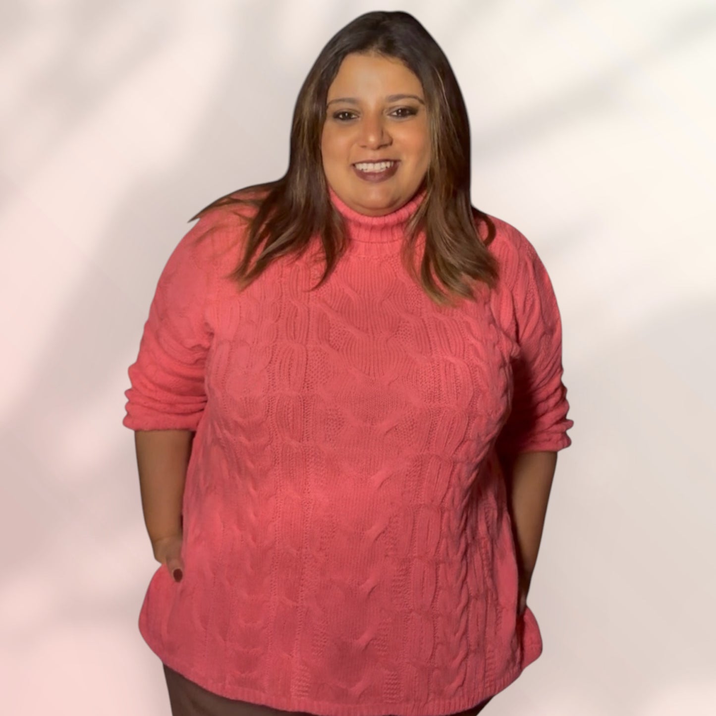 Heirloom Weave Jumper in “Coral”