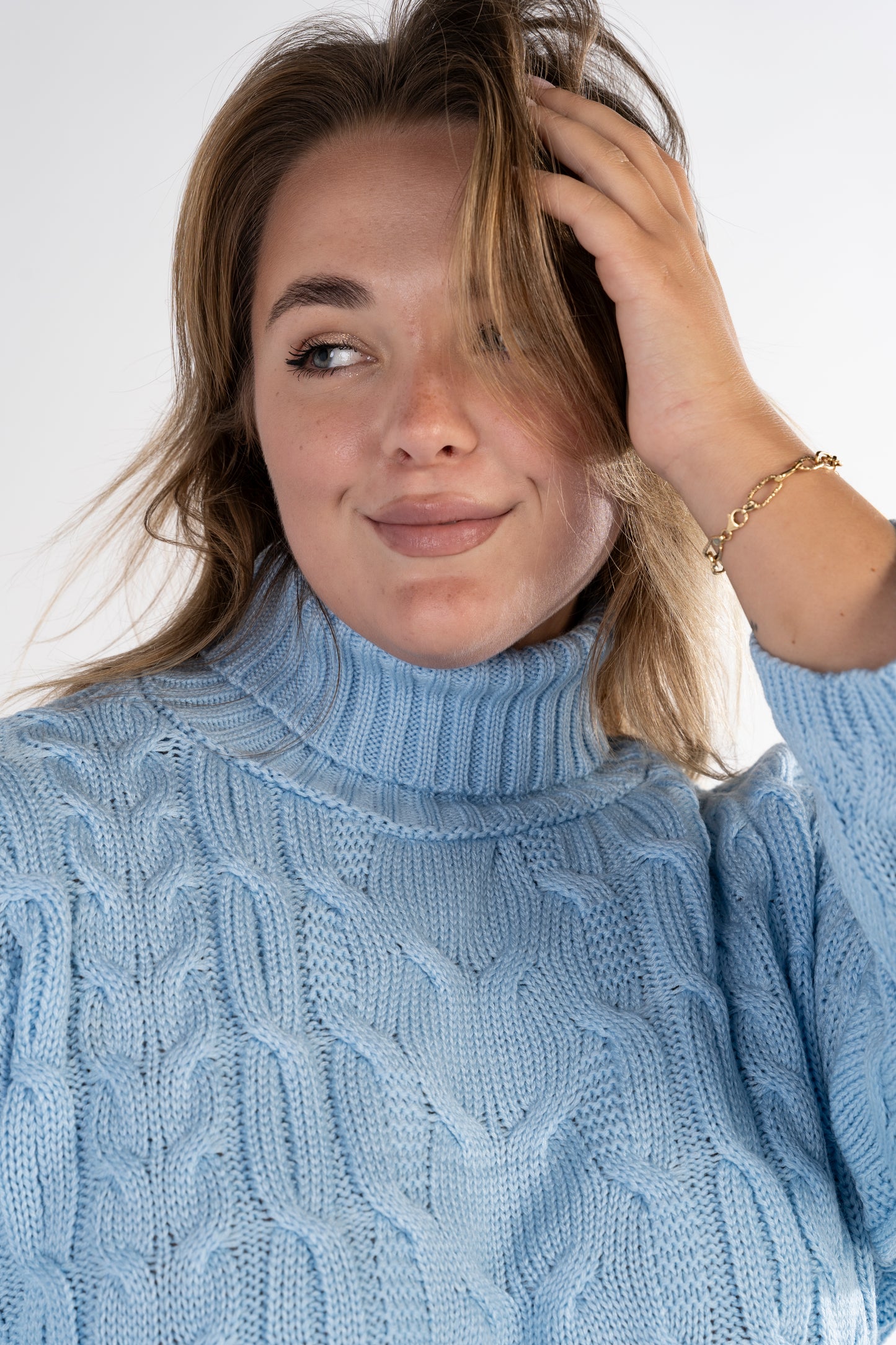 Heirloom Weave Jumper in "Light Blue"