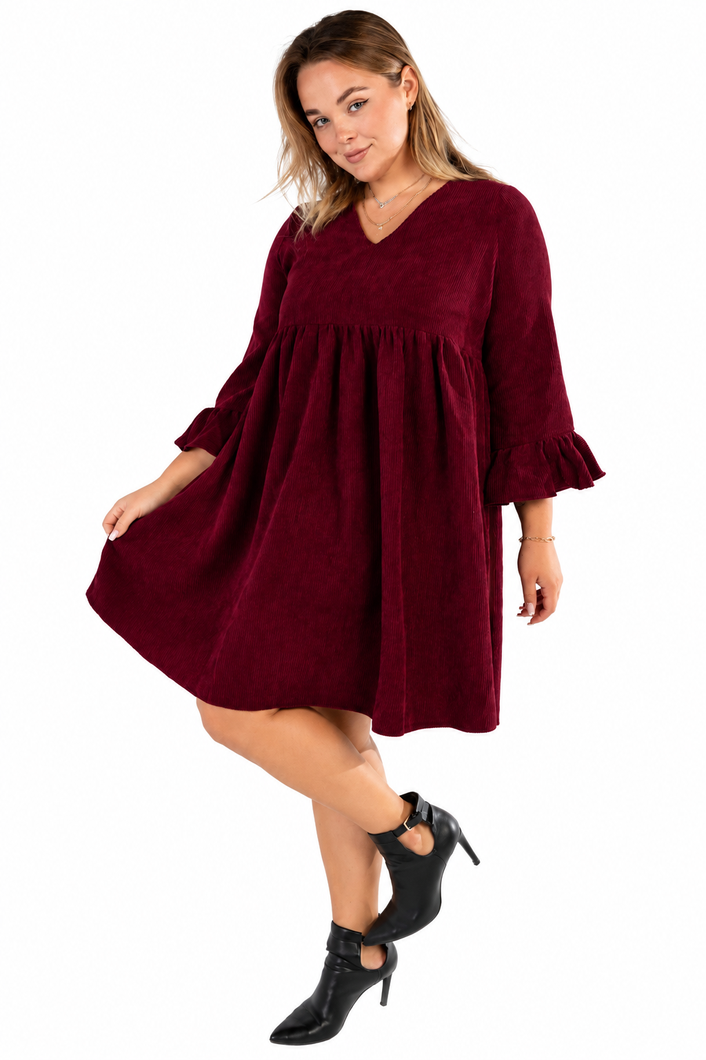 BORDEAUX PLUSH DRESS