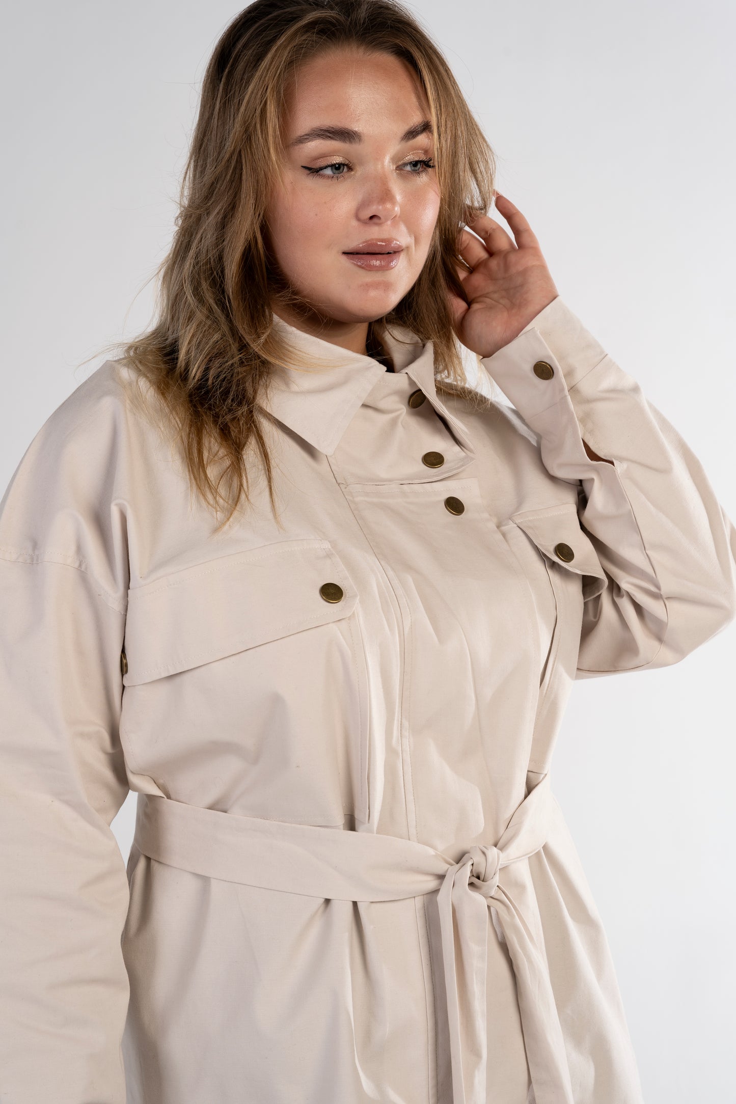 The Ecru Belted Trench Jacket