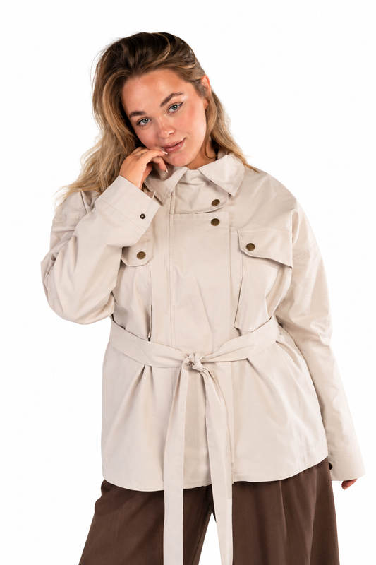 The Ecru Belted Trench Jacket
