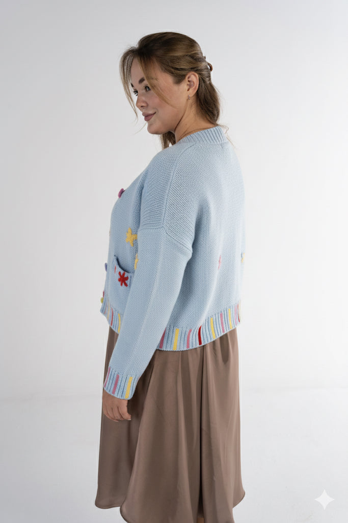 The Light Blue Pattern knit