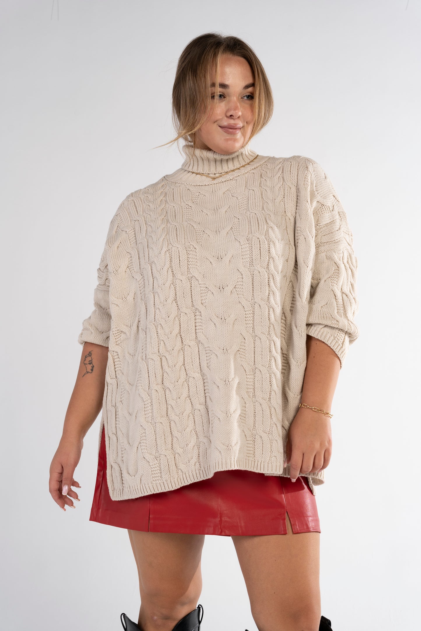 Heirloom Weave Jumper in "oatmeal"
