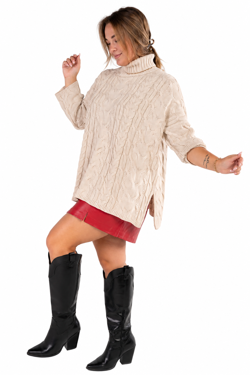 POP OF ROUGE SKIRT