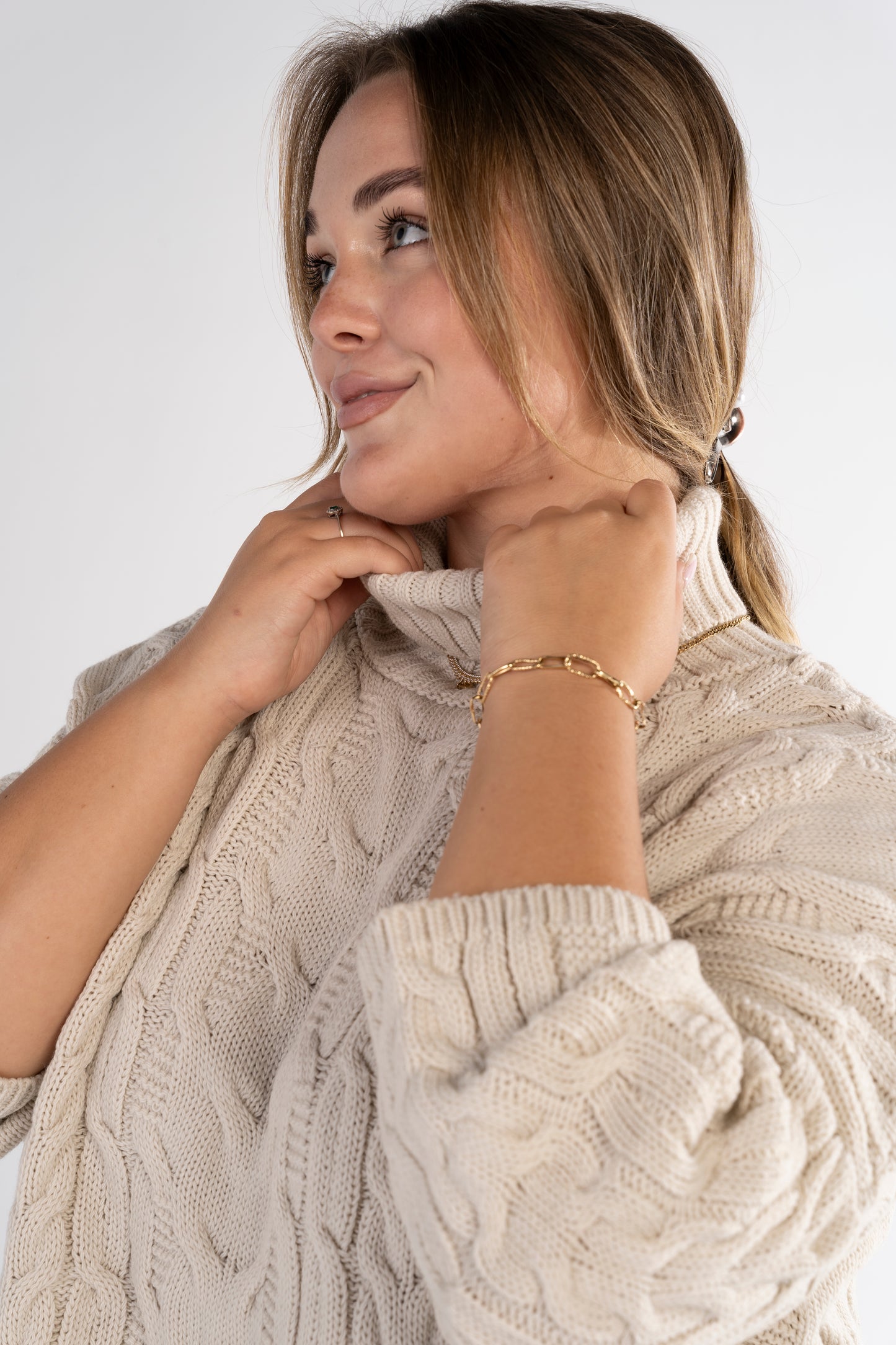 Heirloom Weave Jumper in "oatmeal"