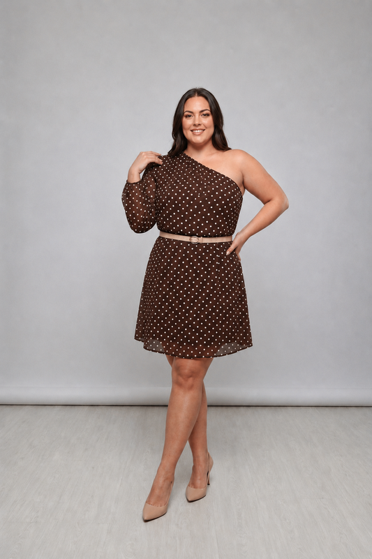 The Mocha Polka Dress