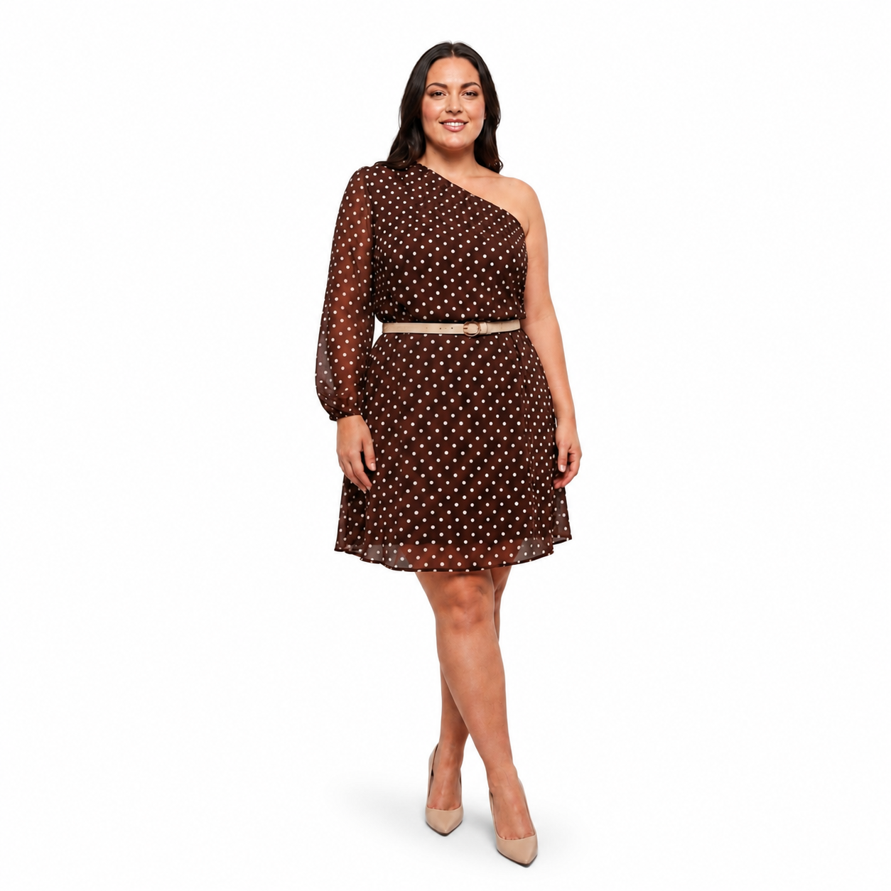 The Mocha Polka Dress