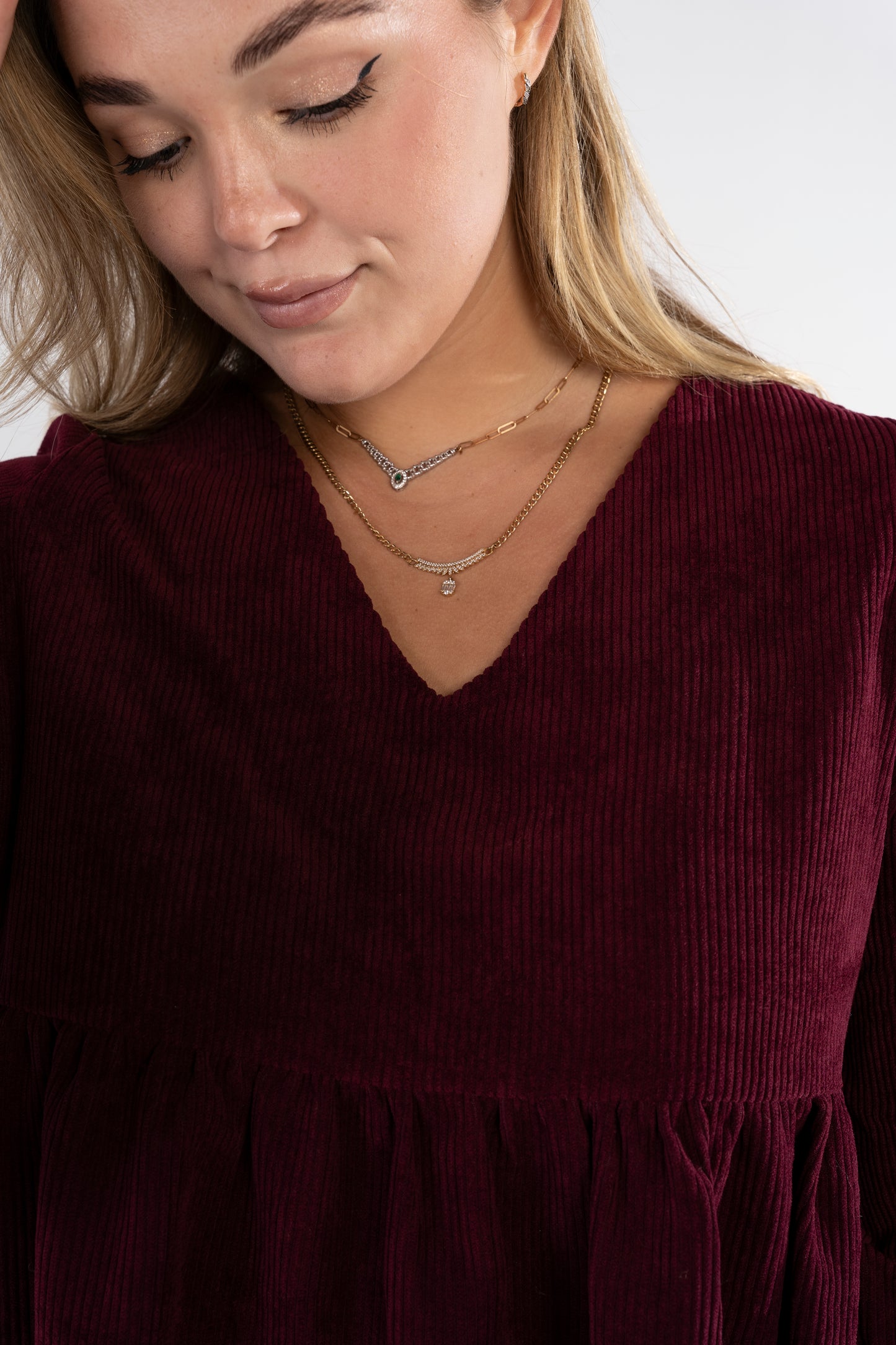 BORDEAUX PLUSH DRESS