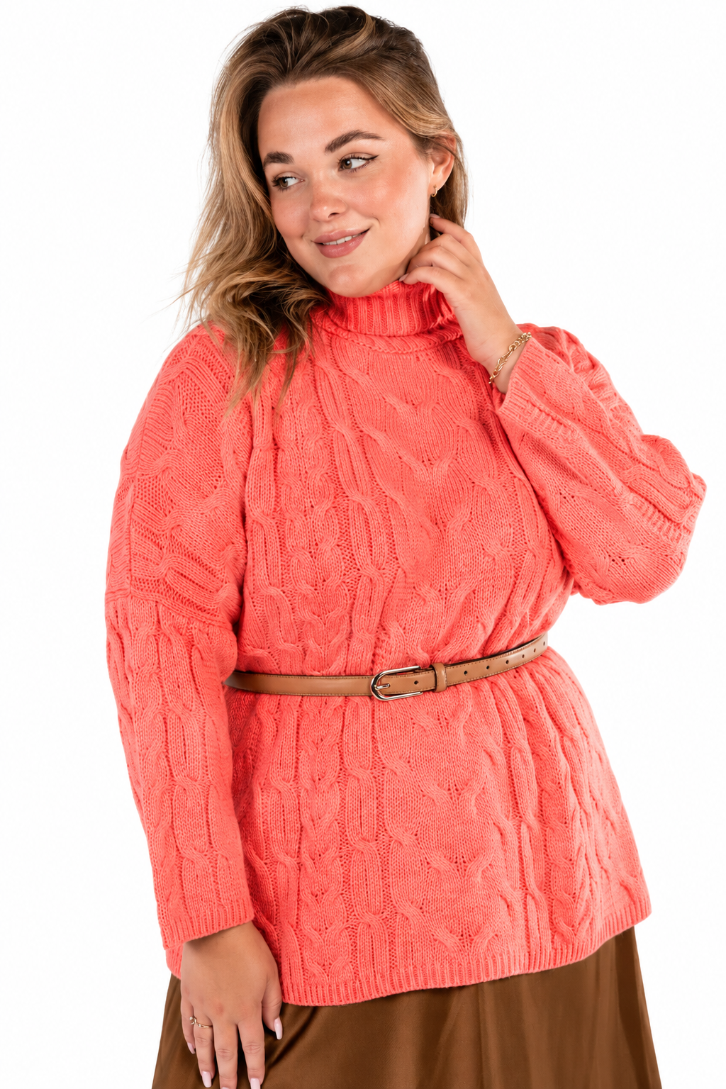 Heirloom Weave Jumper in “Coral”