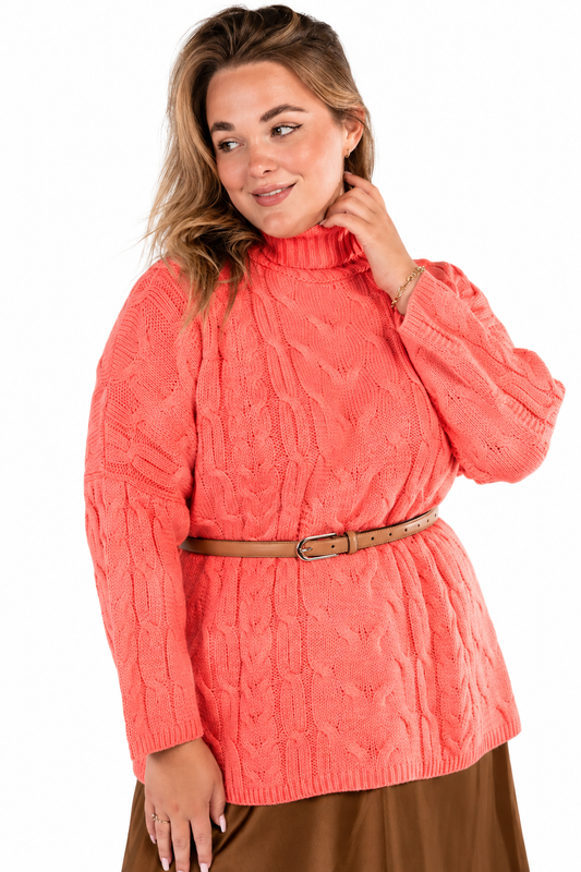 Heirloom Weave Jumper in “Coral”