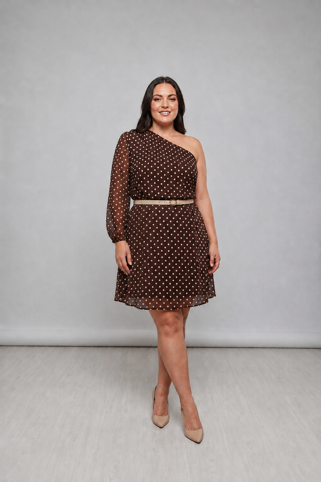 The Mocha Polka Dress
