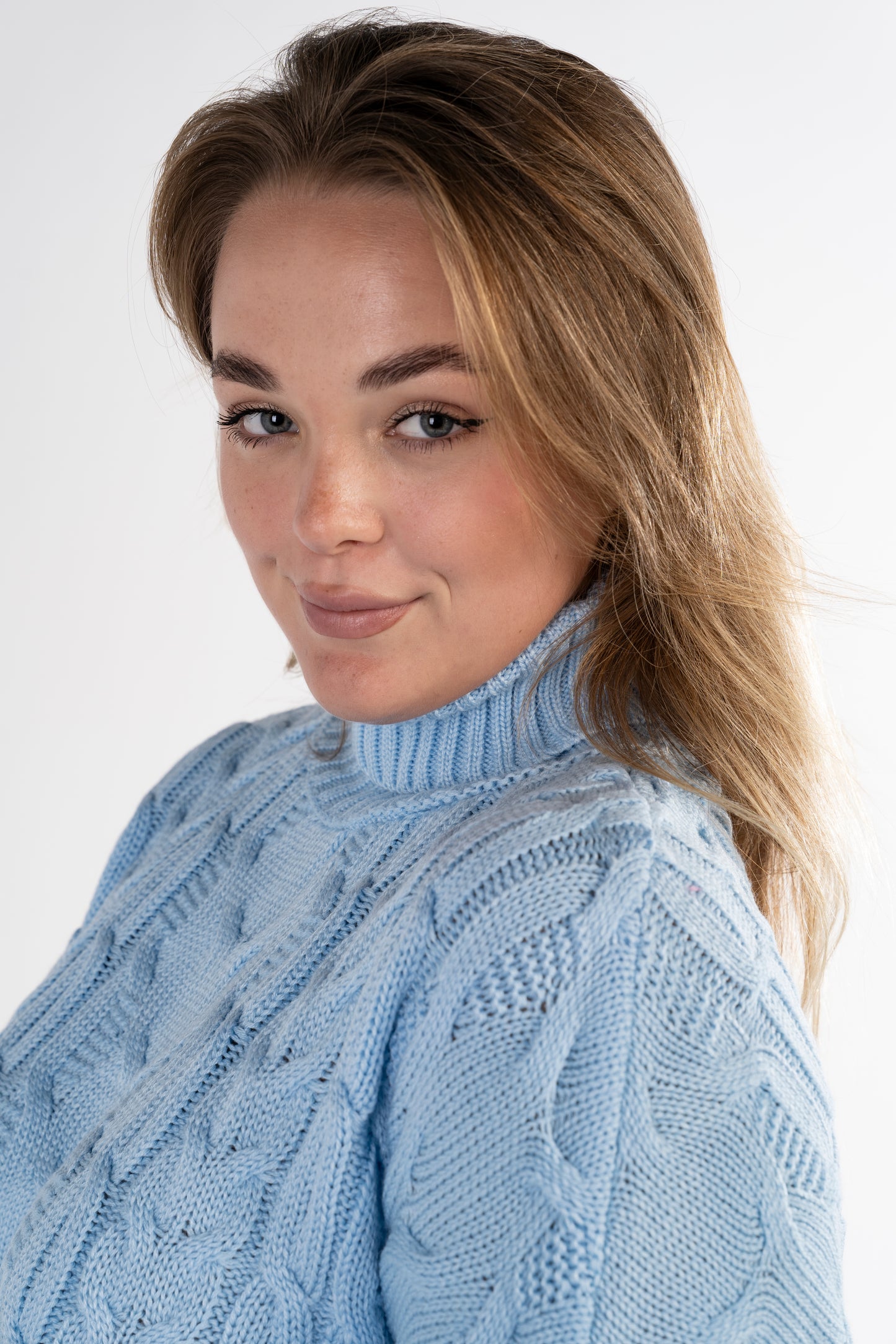 Heirloom Weave Jumper in "Light Blue"