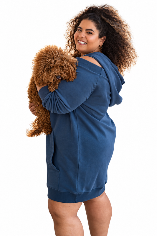 TRANQUILITY AZUR HOODIE DRESS