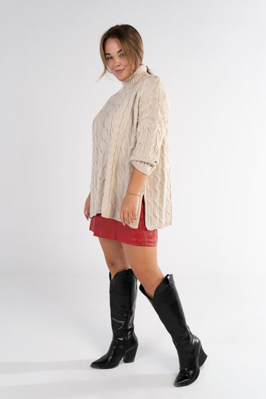 Heirloom Weave Jumper in "oatmeal"