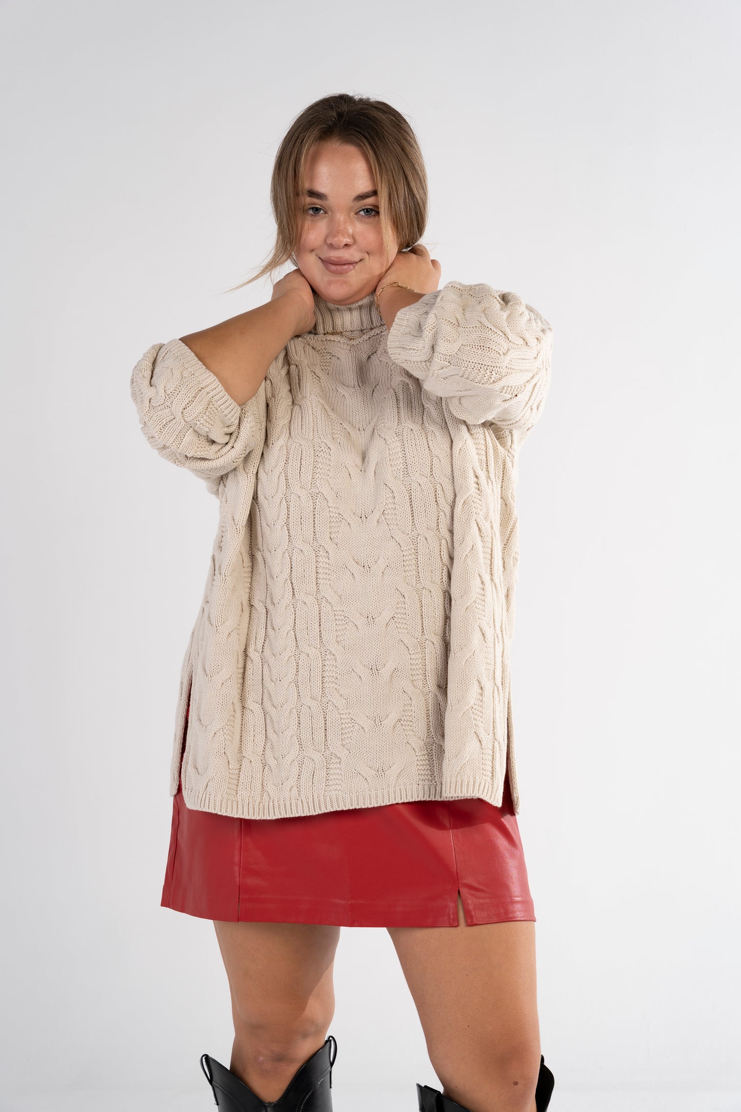 Heirloom Weave Jumper in "oatmeal"