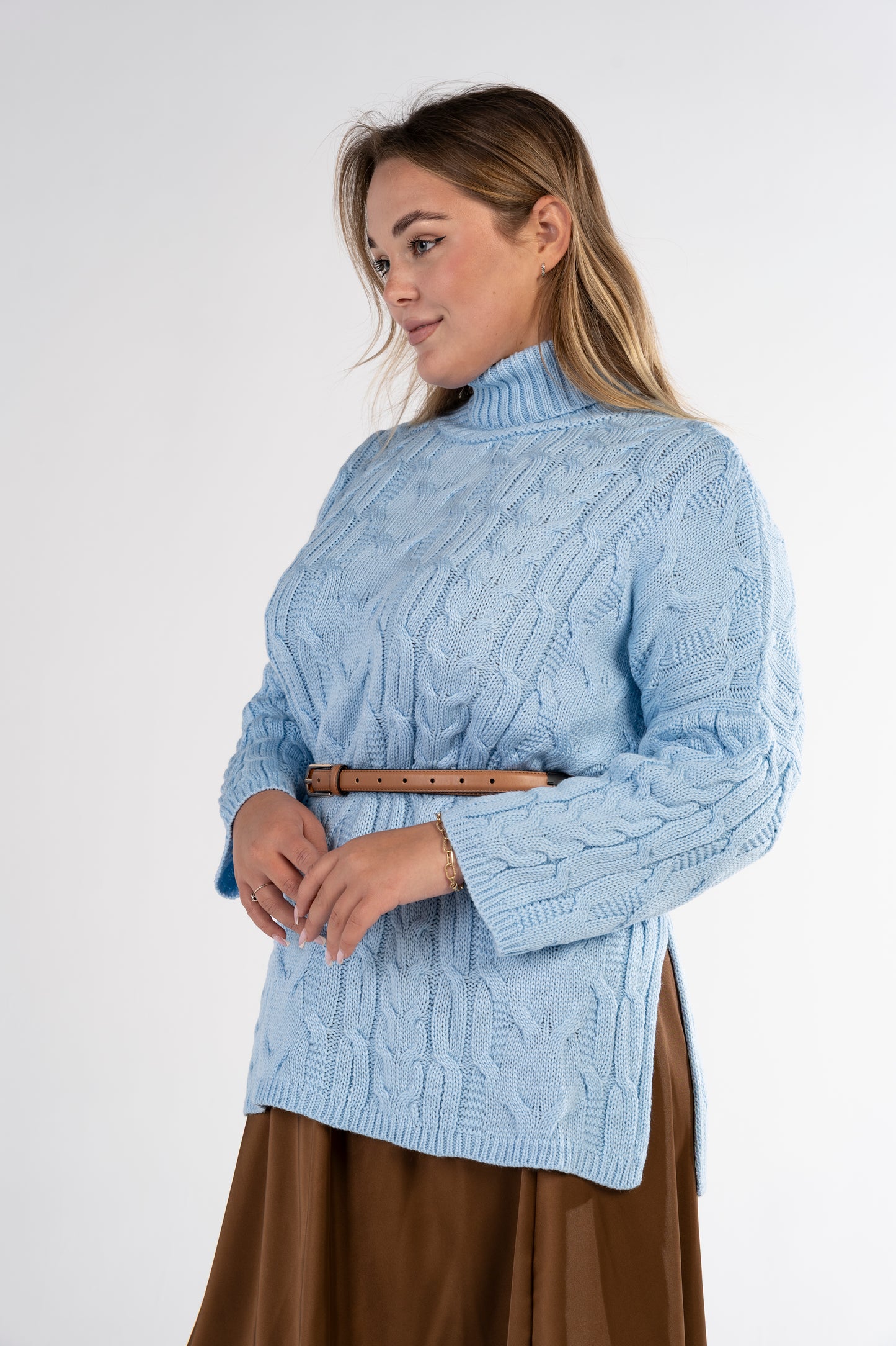 Heirloom Weave Jumper in "Light Blue"