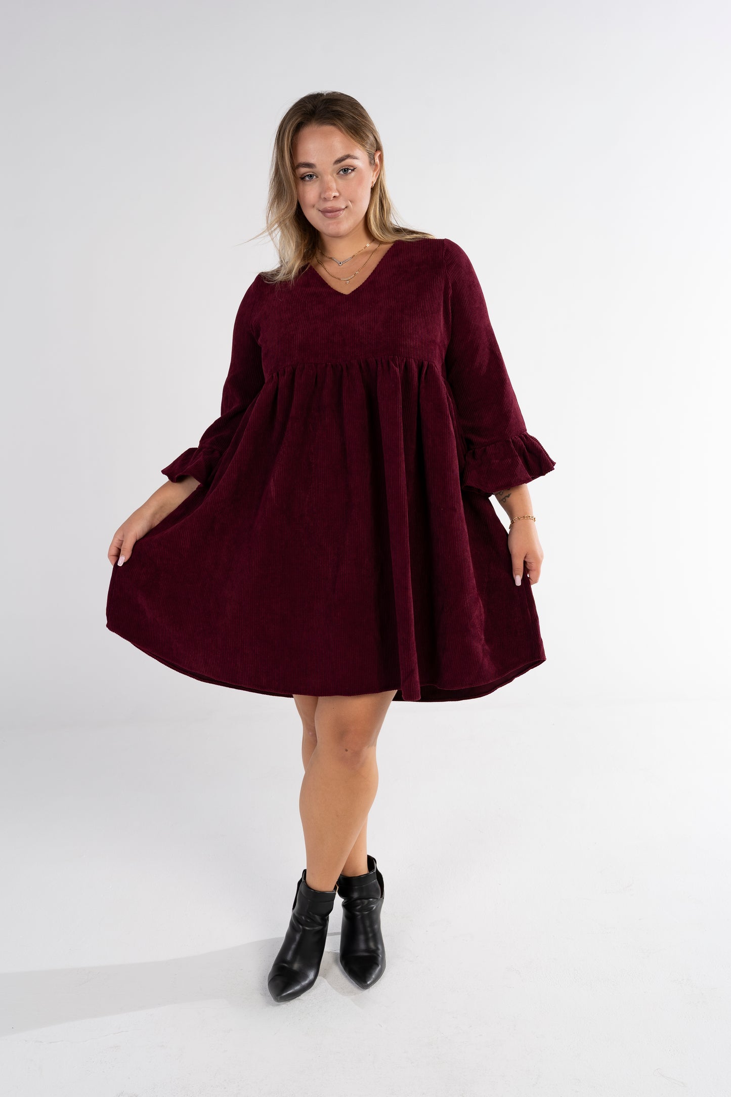 BORDEAUX PLUSH DRESS