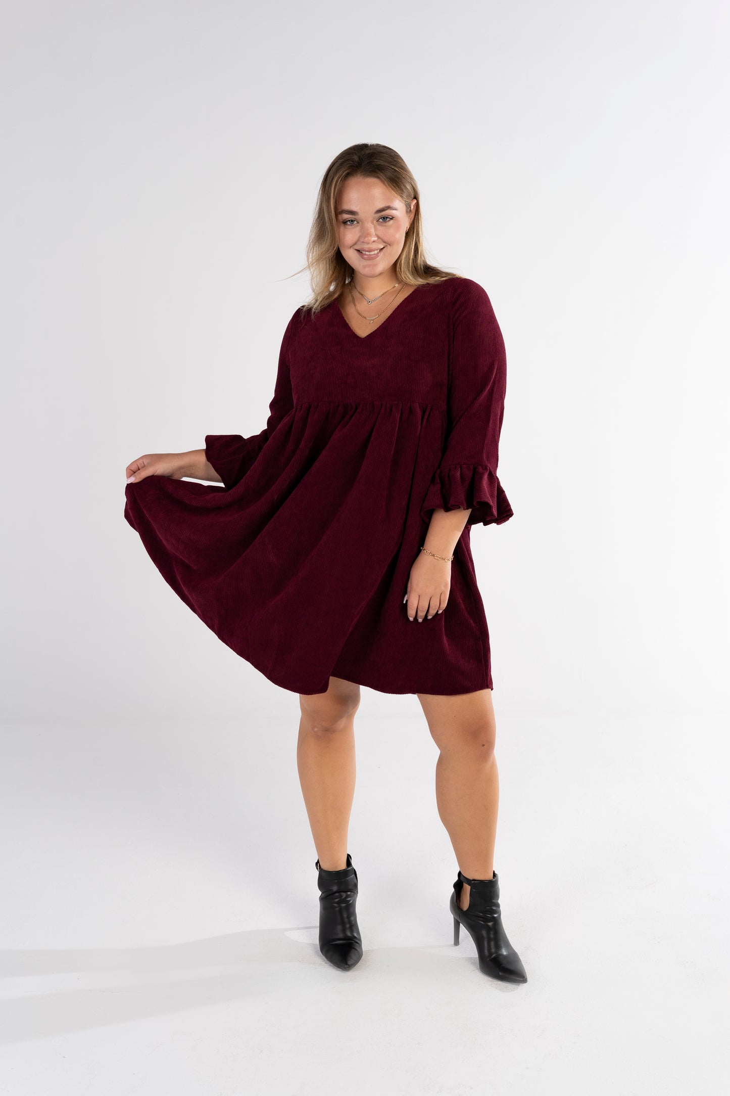 BORDEAUX PLUSH DRESS