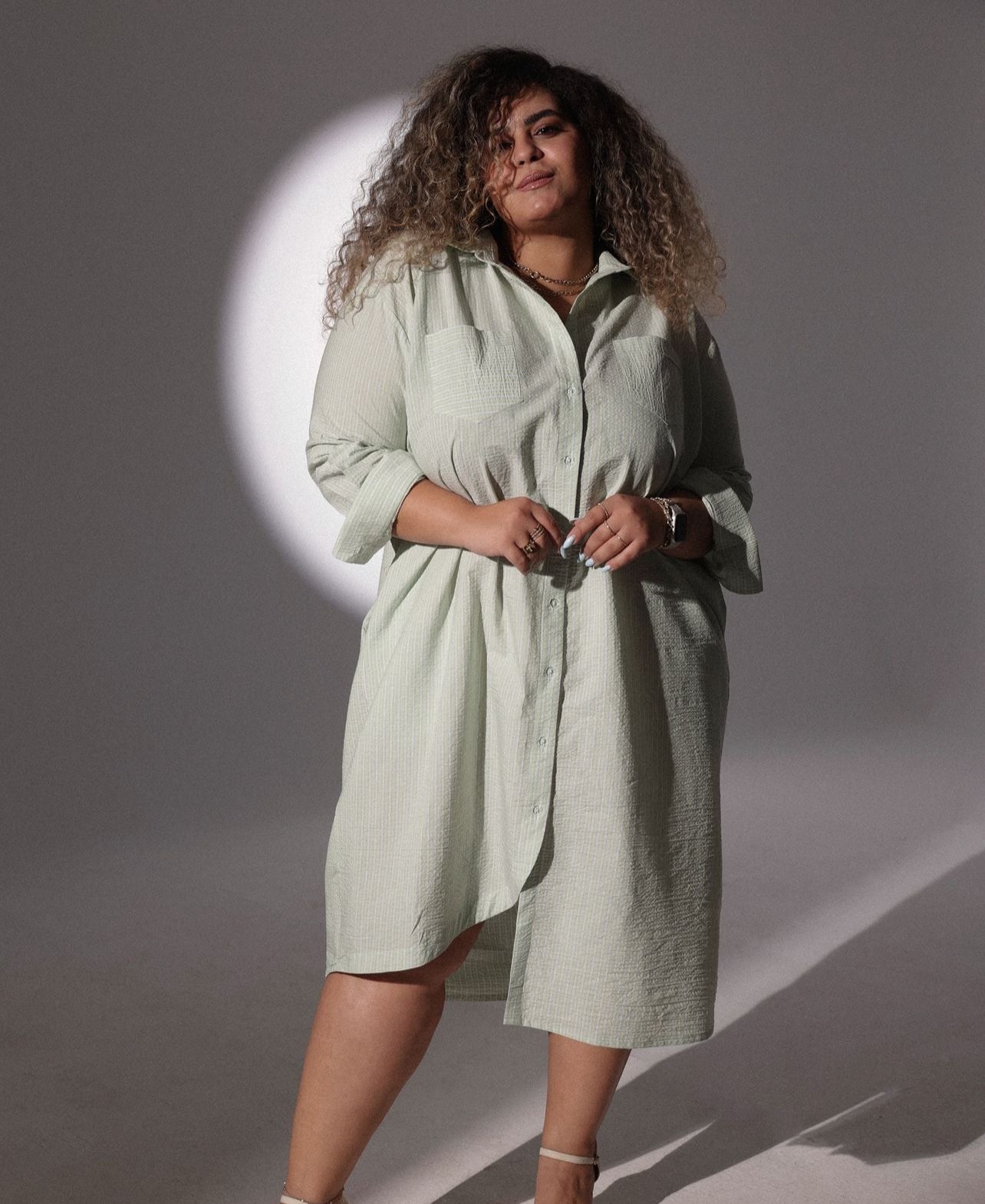 PISTACHIO BREEZE SHIRT DRESS