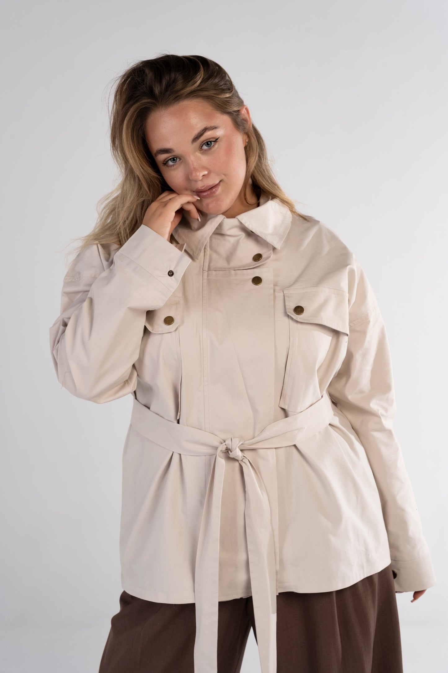 The Ecru Belted Trench Jacket