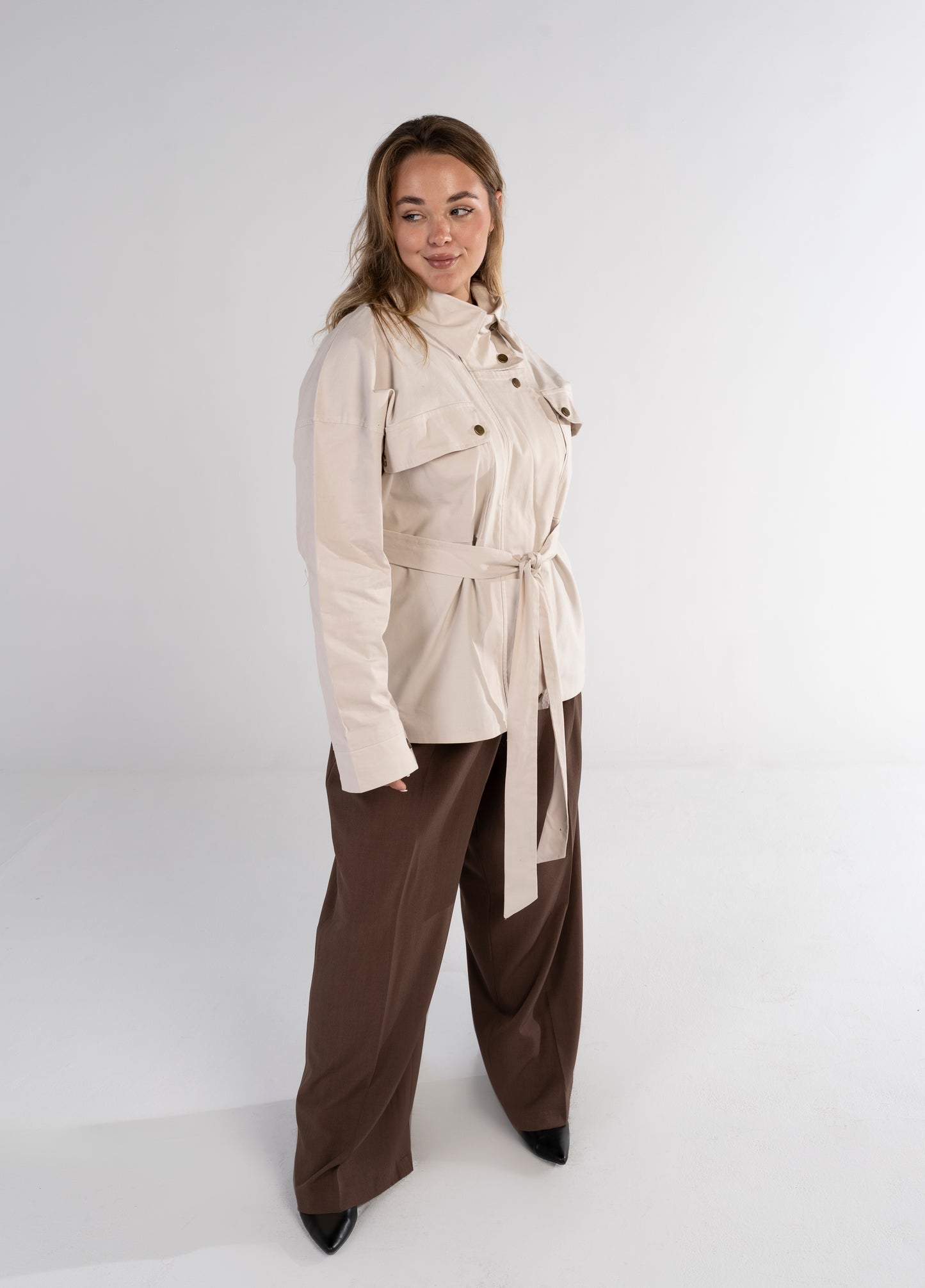 The Ecru Belted Trench Jacket