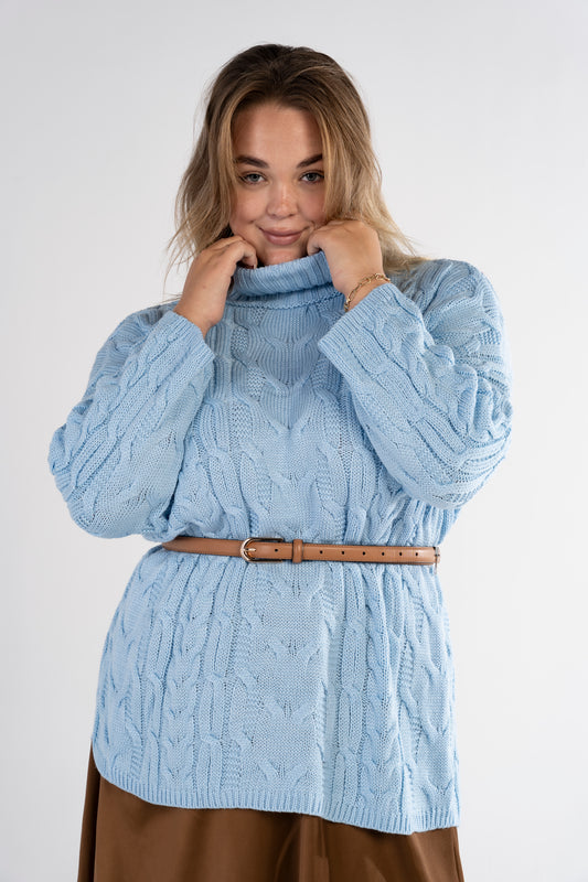 Heirloom Weave Jumper in "Light Blue"