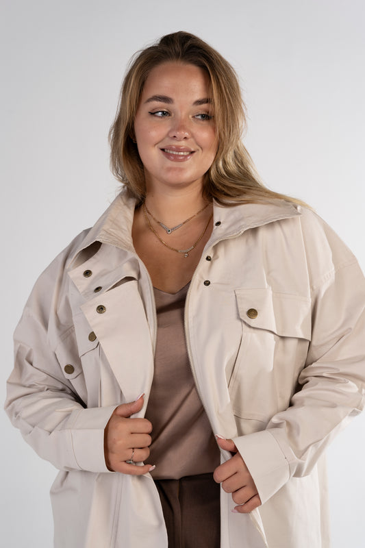 The Ecru Belted Trench Jacket