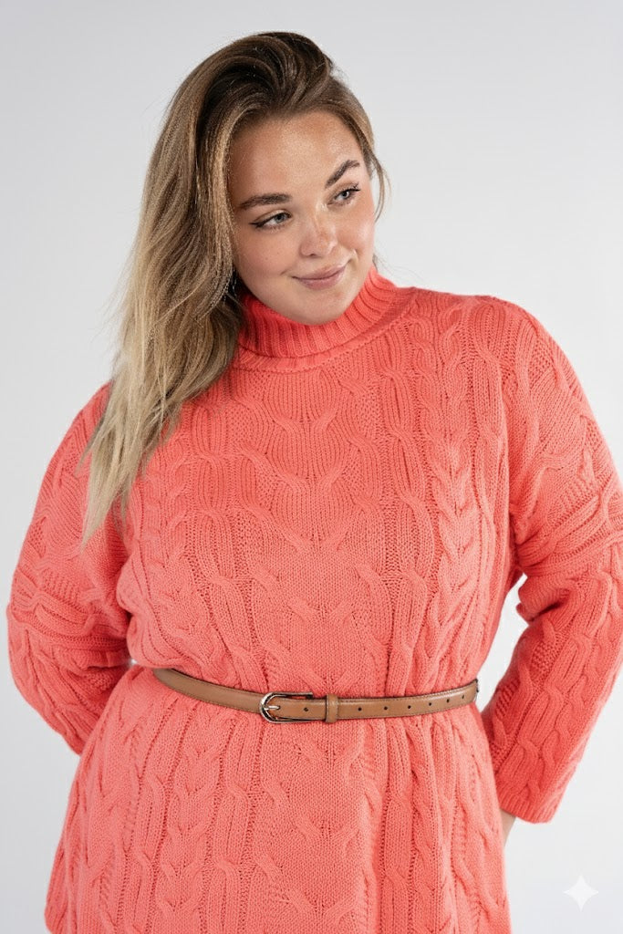 Heirloom Weave Jumper in “Coral”